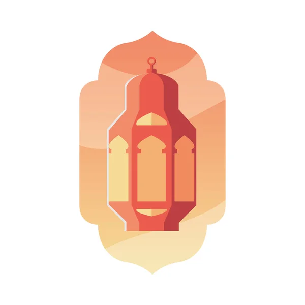 Progettazione arancione del vettore della lanterna del ramadan — Vettoriale Stock