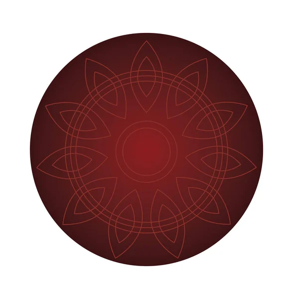 Mandala on red circle vector design — Stock Vector