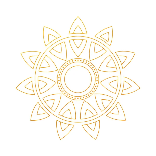 Mandala de oro en línea de diseño de vectores de estilo — Archivo Imágenes Vectoriales