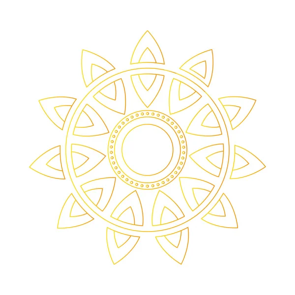 Mandala de ouro em design de vetor estilo linha — Vetor de Stock