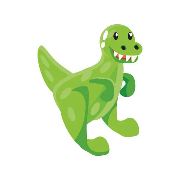 Игрушечный динозавр, резиновое животное на белом фоне — стоковый вектор