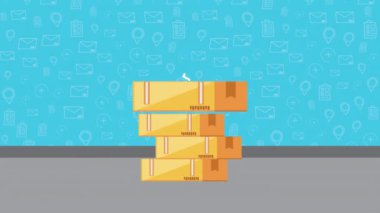 kutu karton ve işaret işaretli lojistik servisi