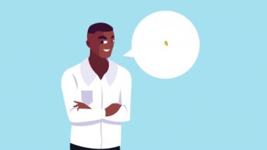 asma kilit içindeki afro kullanıcı düşüncesiyle siber güvenlik animasyonu