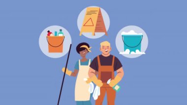 Ekipman karakterli ırklar arası temizlik işçileri