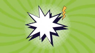 pop sanat tarzı yeşil arkaplan ve dışavurum bulutu