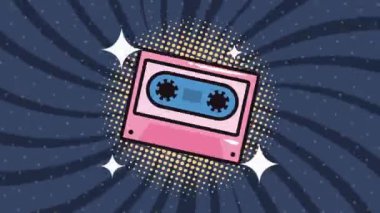 Pop sanat tarzı animasyon ve kaset