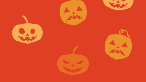 Gelukkig Halloween animatie met pompoenen patroon — Stockvideo