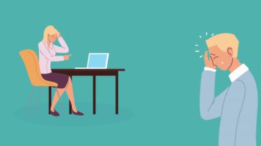 Bunalımlı çiftle iflas finansal animasyonu