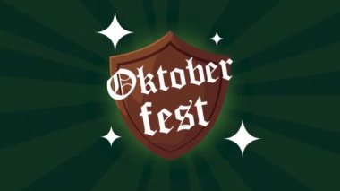 Oktoberfest kutlama animasyonu kalkanında harflerle