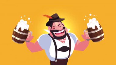 Ekim Festivali, Alman 'ın bira içtiği animasyonu kutluyor.