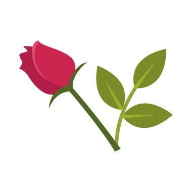 Yaprak vektör dizaynlı gül çiçeği