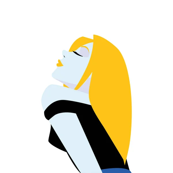 Çizgi roman tarzı vektör tasarımlı seksi sarışın kadın. — Stok Vektör