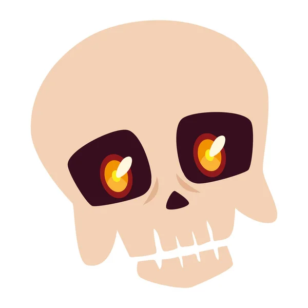 Halloween tête de crâne dessin animé vecteur design — Image vectorielle