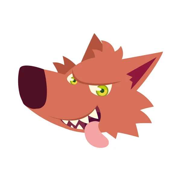 Halloween werewolf head cartoon vector design — Stock Vector