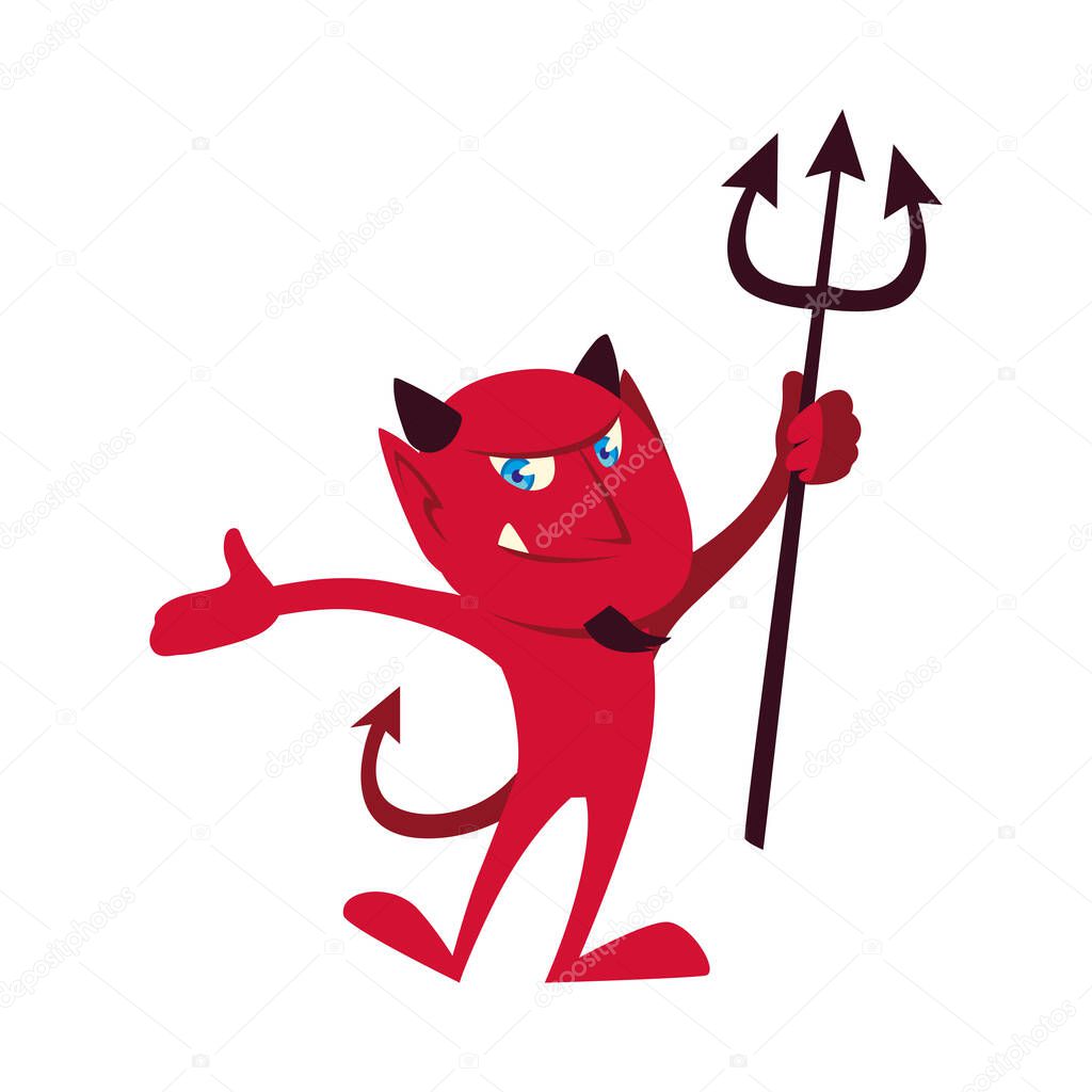 Halloween devil cartoon vector design