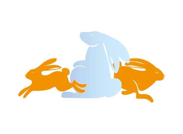 Roztomilý tři králičí vektor design — Stockový vektor