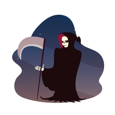 Cadılar Bayramı ölüm çizgi filmi vektör masajı