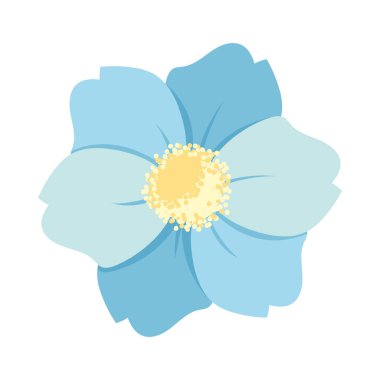 İzole edilmiş mavi çiçek vektör tasarımı