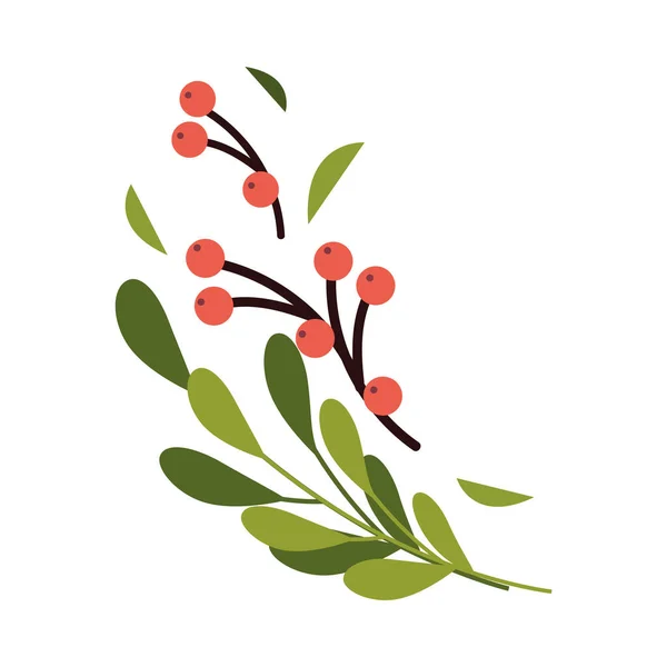 Rote Blüten mit Blättern Vektor-Design — Stockvektor