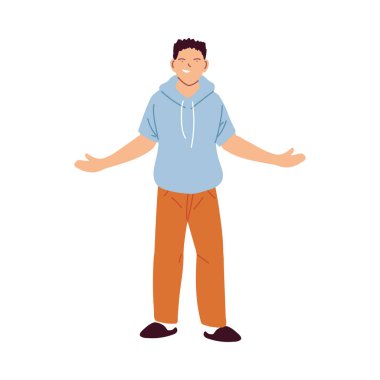 Kazak vektör dizaynlı adam karikatürü