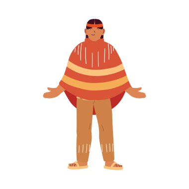 ABD Hintli adam çizgi film vektör tasarımı