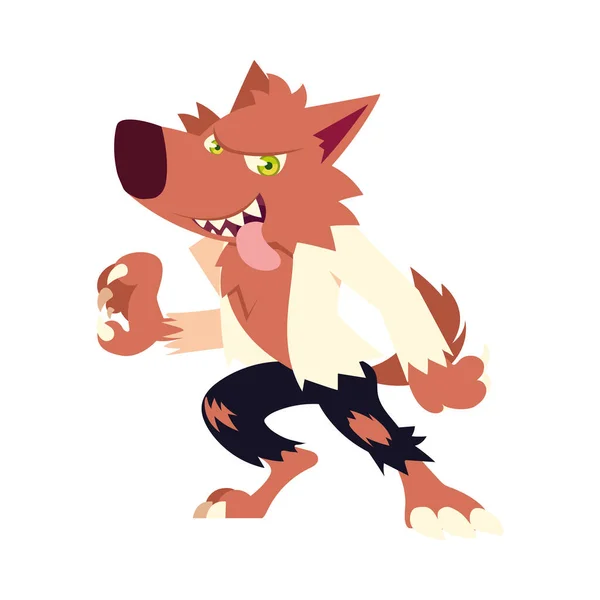 Halloween Werwolf Cartoon Vektor Design — Stockvektor