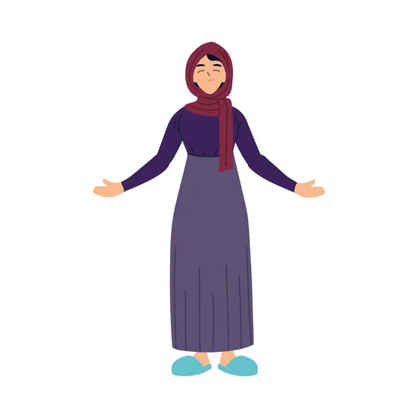 Mujer musulmana diseño de vectores de dibujos animados — Archivo Imágenes Vectoriales