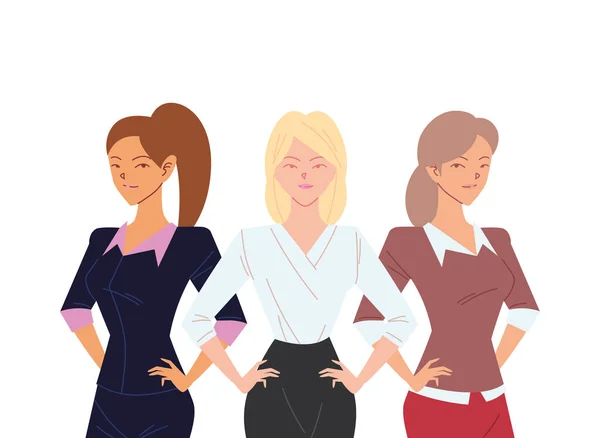 3个女企业家漫画矢量设计 — 图库矢量图片