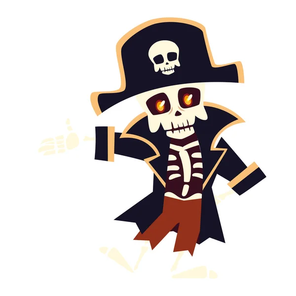 Halloween czaszka pirat kreskówki wektor projektu — Wektor stockowy