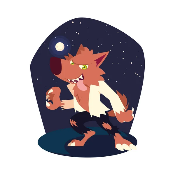 Halloween werewolf cartoon vector design — Stock Vector