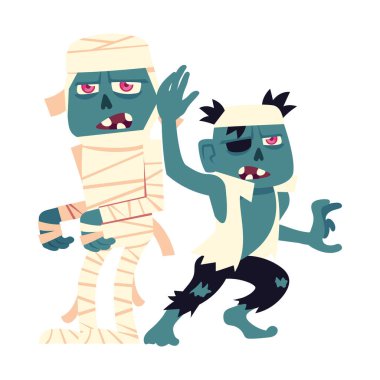 Cadılar Bayramı anne çizgi film vektör tasarımı