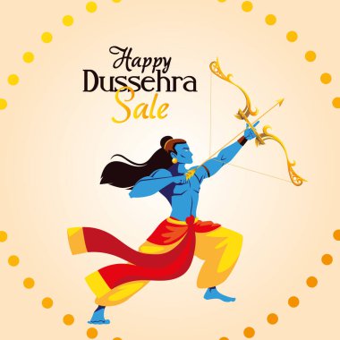 ok ve yay vektör tasarımlı Lord Ram çizgi filmi