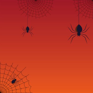 Cadılar Bayramı örümcekleri ve örümcek ağları vektör tasarımı