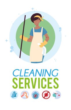 Dezenfekte emri olan bir kadın.