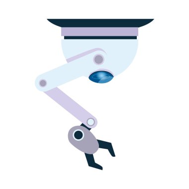 İzole edilmiş beyaz robot kol vektör tasarımı