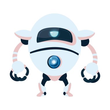 beyaz robot çizgi film vektör tasarımı