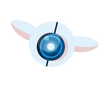 İzole edilmiş beyaz robot göz vektör tasarımı