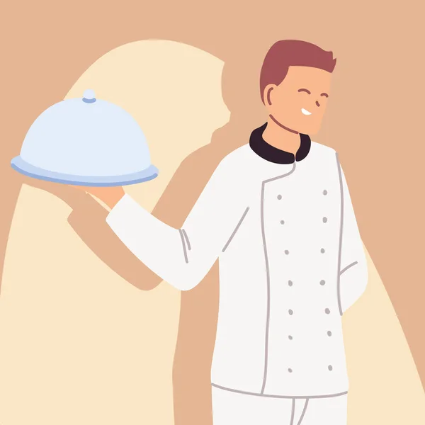 Knappe mannelijke chef in uniform — Stockvector