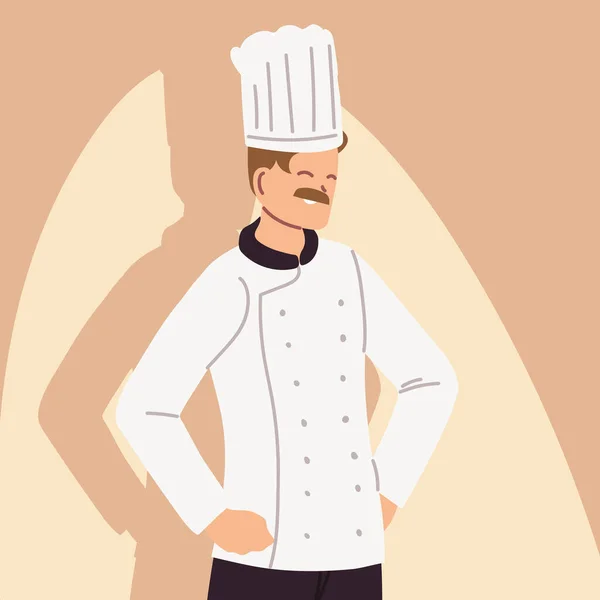 Портрет шеф-повара в рабочей форме — стоковый вектор