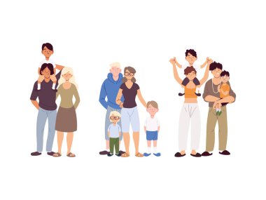 Bir grup aile, nesiller boyu aile bir arada.