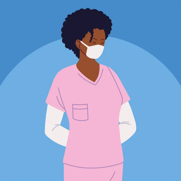 Πορτρέτο της νοσοκόμας με στολή, εργαζόμενος στον τομέα της υγείας — Διανυσματικό Αρχείο