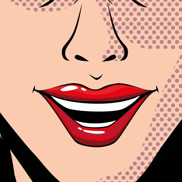 Sexy Frau Lippen, Pop-Art-Stil — Stockvektor