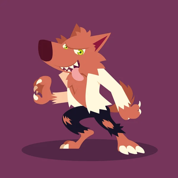 Werewolf character for happy halloween — Stock Vector