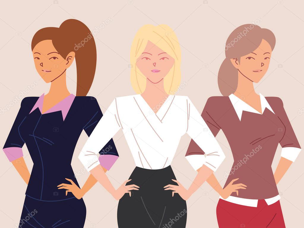 portrait of beautiful businesswomen, smiling business women