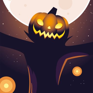 Cadılar bayramı arkaplanı dolunay ve korkulukla