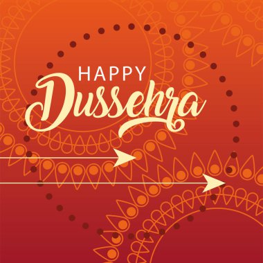 Altın oklu mutlu Dussehra tebrik kartı
