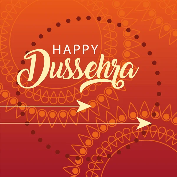 Altın oklu mutlu Dussehra tebrik kartı