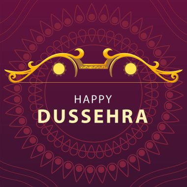 Altın harfli mutlu Dussehra festival kartları