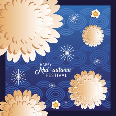 Mutlu sonbahar ortası festivali ya da çiçekli ay festivali