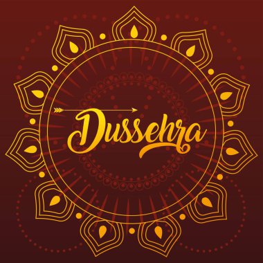 Altın harfli mutlu Dussehra kartı.